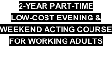 2-YEAR PART-TIME  LOW-COST EVENING & WEEKEND ACTING COURSE FOR WORKING ADULTS